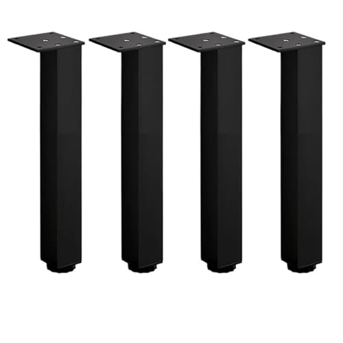 AQIOERH Möbelfüße, verstellbare quadratische Schrankfüße, Aluminium-Stützfüße, Kissen, Sofa, Couchtisch möbelfüße stützfuß(Black 25cm) von AQIOERH