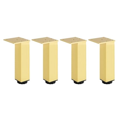 AQIOERH Möbelfüße, verstellbare quadratische Schrankfüße, Aluminium-Stützfüße, Kissen, Sofa, Couchtisch möbelfüße stützfuß(Gold 10cm) von AQIOERH