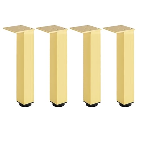 AQIOERH Möbelfüße, verstellbare quadratische Schrankfüße, Aluminium-Stützfüße, Kissen, Sofa, Couchtisch möbelfüße stützfuß(Gold 20cm) von AQIOERH