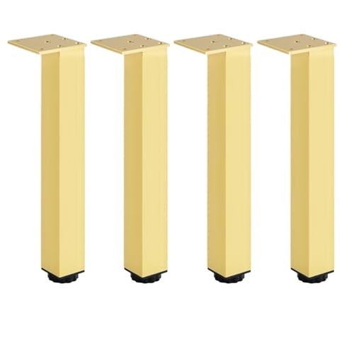 AQIOERH Möbelfüße, verstellbare quadratische Schrankfüße, Aluminium-Stützfüße, Kissen, Sofa, Couchtisch möbelfüße stützfuß(Gold 25cm) von AQIOERH