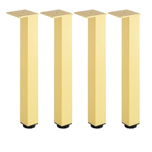 AQIOERH Möbelfüße, verstellbare quadratische Schrankfüße, Aluminium-Stützfüße, Kissen, Sofa, Couchtisch möbelfüße stützfuß(Gold 30cm) von AQIOERH