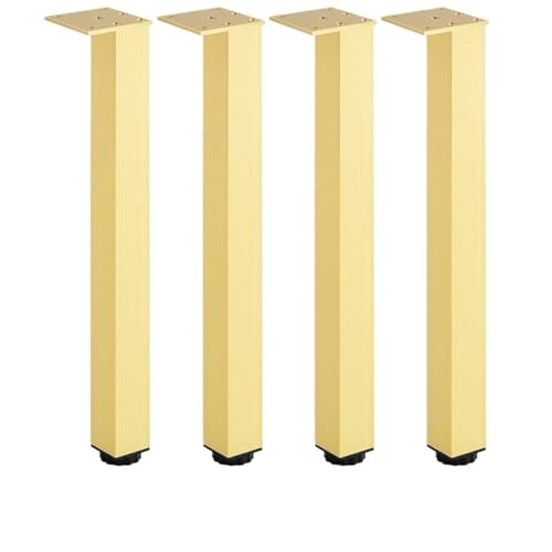 AQIOERH Möbelfüße, verstellbare quadratische Schrankfüße, Aluminium-Stützfüße, Kissen, Sofa, Couchtisch möbelfüße stützfuß(Gold 40cm) von AQIOERH