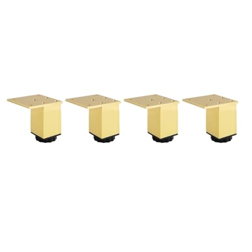 AQIOERH Möbelfüße, verstellbare quadratische Schrankfüße, Aluminium-Stützfüße, Kissen, Sofa, Couchtisch möbelfüße stützfuß(Gold 6cm) von AQIOERH