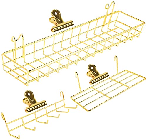 AQJSQ Korb/Regal/Hakenleiste für Gitter Wandgitter Pinnwand, DIY Multi-Funktion Wandgitter Gold deko 40 * 10 * 5/25 * 10 * 8/26 * 5.5 * 6.5 cm von AQJSQ