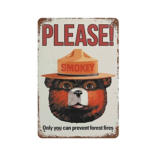 AQLY Blechschild Please Smokey Bear and Only You Can Prevent Forest Fires Farm Forest Wall von AQLY