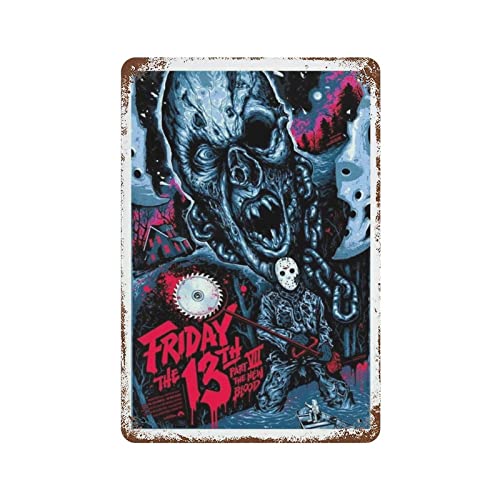 AQLY Metall-Blechschild Friday The 13th VII The New Blood Movie Blechschild 20,3 x 30,5 cm für Zuhause, Bar, Kaffeewand von AQLY