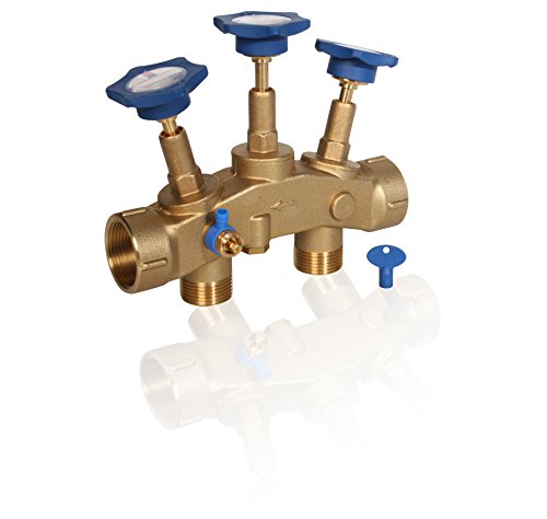 Montageblock 1 1/4"IG x 1" AG mit Verschneidung und Bypassfunktion sowie Probeentnahmehahn Montageblock 1 1/4"IG x 1" AG mit Verschneidung und Bypassfunktion sowie Probeentnahmehahn von AQMOS Wasseraufbereitung