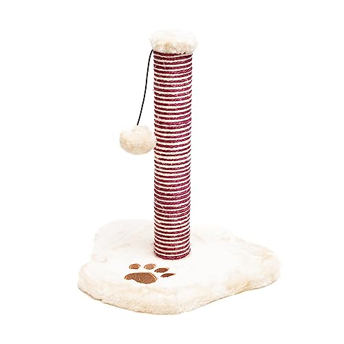 Aqpet Kratzbaum für Katzen, Spielbaum, Katzenbaum, mit Kugel, 39 cm, Farbe Beige von AQPET