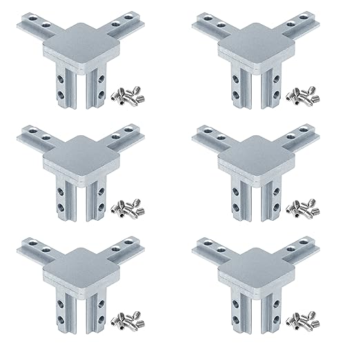 6 Stück 3 Wege Aluprofil Eckverbinder Mit Schrauben, Eckhalterung Nut 6/8 Für Aluminium-Extrusionsprofil Silber 3030 Serie (30 x 30 Nut 8 M6) von AQQ60