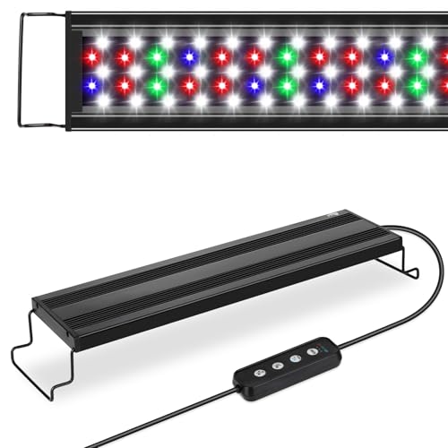 AQQA Aquarium Beleuchtung LED, Vollspektrum Aquarium Licht, 3 Modus+Timer+Einstellbare Helligkeit, 45-60cm, 18W von AQQA