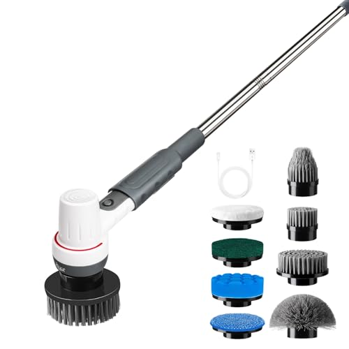 AQQA 8-in-1 Aquarium-Reinigungsset,Elektrische Aquarium Scheibenreiniger,Ladebarer IPX9 Wasserdicht Kabelloser Aquarienreiniger,Fish Tank Glasreiniger,Algenabziehwerkzeug-Set von AQQA