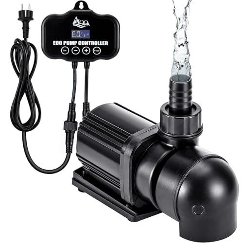 AQQA Aquarium Wasserpumpe,55W 6000L/H Aquarium Teichpumpe,Einstellbare Tauchpumpe mit Zirkulation machen Welle,Fütterungsmodus,20 Optionen Flow,Leise Amphibipumpe für Fischtank,Wasserfall,Hydroponik von AQQA