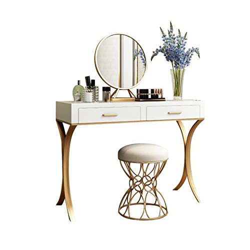 AQQWWER Schminktisch Dressing Table, Dressing Bed Chair, Simple Dressing Table, Ladies' Bedroom, Dressing Table Chair von AQQWWER