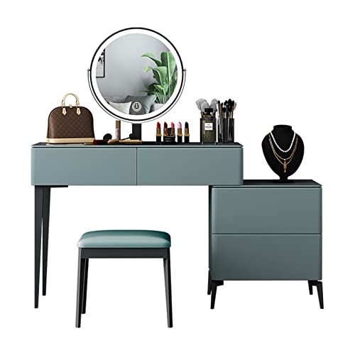 AQQWWER Schminktisch Dressing Table Bedroom Furniture Storage Box Dressing Table Small Apartment Dressing Table Vanity Stool (Color : 1) von AQQWWER