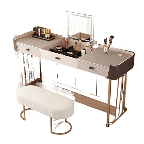 AQQWWER Schminktisch Dressing Table Bedroom Modern Simple Small Apartment Bed Table Integrated Dressing Table von AQQWWER