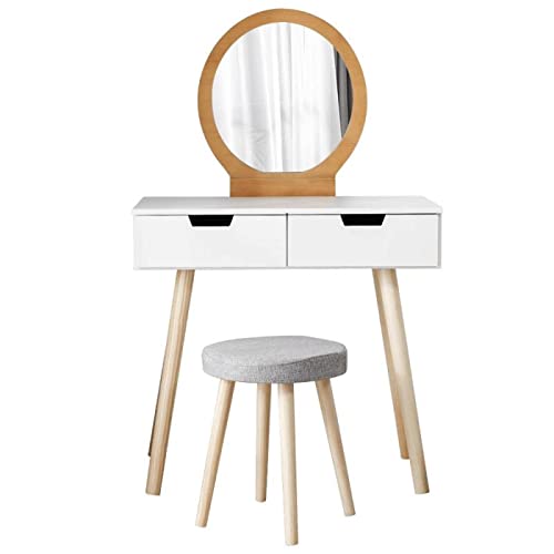AQQWWER Schminktisch Dressing Table with Large Makeup Mirror Bedroom Dressing Table Dressing Table with Dressing Table Home Bedroom Furniture Dressing Table (Color : A) von AQQWWER