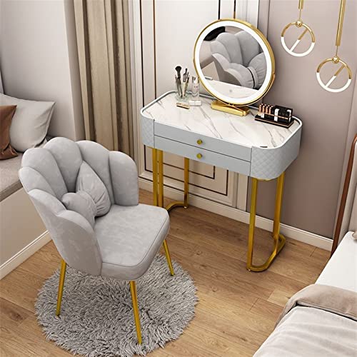 AQQWWER Schminktisch Household Dresser Bedroom Furniture Dresser Dresser Girls Locker Dresser Chair (Color : Light Gray [White UV Desktop]) von AQQWWER