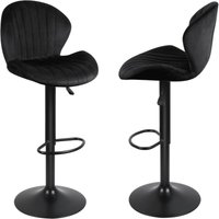 2er-Set Barhocker, höhenverstellbar, Samt, Muschelform, für Esszimmer, Wohnzimmer, Bistro, Schwarz 2er-Set Barhocker, höhenverstellbar, Samt, Muschelform, für Esszimmer, Wohnzimmer, Bistro, Schwarz von AQRAU