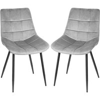 Aqrau - Esszimmerstühle 2er set Polsterstuhl mit Metallbeine, Samt Stuhl für Esszimmer, Küche Hellgrau Aqrau - Esszimmerstühle 2er set Polsterstuhl mit Metallbeine, Samt Stuhl für Esszimmer, Küche Hellgrau von AQRAU