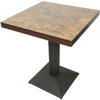 Esstisch Stehtisch Quadratisch, Bistrotisch Outdoor aus Eisen und Holzbohlen, Küchentisch 60 x 75 cm AQ02 von AQRAU