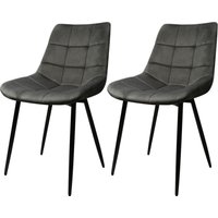 Esszimmerstühle 2er set Polsterstuhl mit Metallbeine, Samt Stuhl für Esszimmer, Küche Dunkelgrau von AQRAU