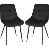 Esszimmerstühle 2er set Polsterstuhl mit Metallbeine, Samt Stuhl für Esszimmer, Küche Schwarz von AQRAU