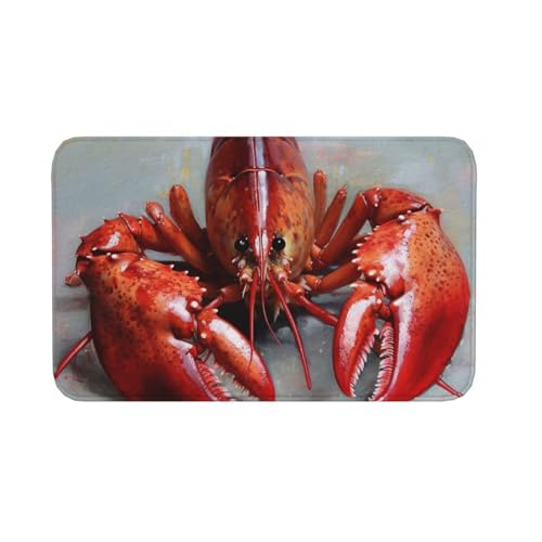 Fußmatte für den Innen- und Außenbereich, rutschfeste Bodenmatte, Hummer, Fußmatte für Eingangsbereich, Veranda, Waschküche, Badezimmer, Schlafzimmer, 50,8 x 80 cm Fußmatte für den Innen- und Außenbereich, rutschfeste Bodenmatte, Hummer, Fußmatte für Eingangsbereich, Veranda, Waschküche, Badezimmer, Schlafzimmer, 50,8 x 80 cm von AQRJKHD