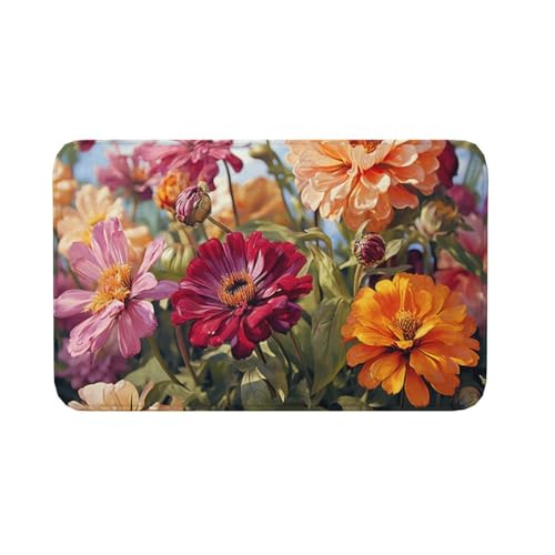 Fußmatte für den Innen- und Außenbereich, rutschfeste Bodenmatte, bunte Frühlings- und Sommerblumen, für Eingangsbereich, Veranda, Waschküche, Badezimmer, Schlafzimmer, 50,8 x 80 cm Fußmatte für den Innen- und Außenbereich, rutschfeste Bodenmatte, bunte Frühlings- und Sommerblumen, für Eingangsbereich, Veranda, Waschküche, Badezimmer, Schlafzimmer, 50,8 x 80 cm von AQRJKHD