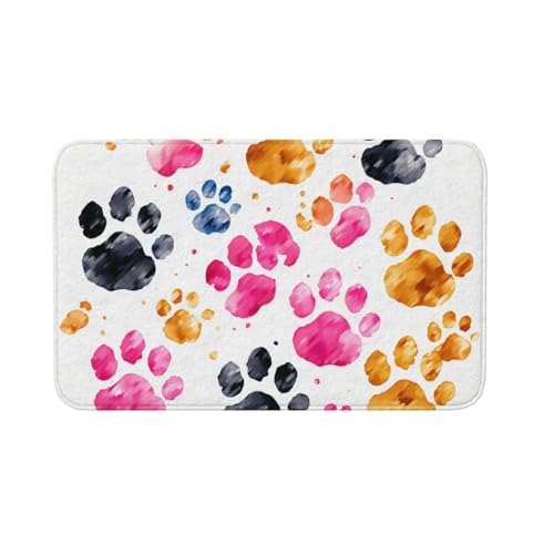 Fußmatte für den Innen- und Außenbereich, rutschfeste Bodenmatte, bunte Hundepfoten, für Eingangsbereich, Veranda, Waschküche, Badezimmer, Schlafzimmer, 50,8 x 80 cm Fußmatte für den Innen- und Außenbereich, rutschfeste Bodenmatte, bunte Hundepfoten, für Eingangsbereich, Veranda, Waschküche, Badezimmer, Schlafzimmer, 50,8 x 80 cm von AQRJKHD