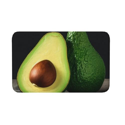 Fußmatte für den Innen- und Außenbereich, rutschfeste Bodenmatte, halber Schnitt, Avocado-Stücke, für Eingangsbereich, Veranda, Waschküche, Badezimmer, Schlafzimmer, 50,8 x 80 cm Fußmatte für den Innen- und Außenbereich, rutschfeste Bodenmatte, halber Schnitt, Avocado-Stücke, für Eingangsbereich, Veranda, Waschküche, Badezimmer, Schlafzimmer, 50,8 x 80 cm von AQRJKHD