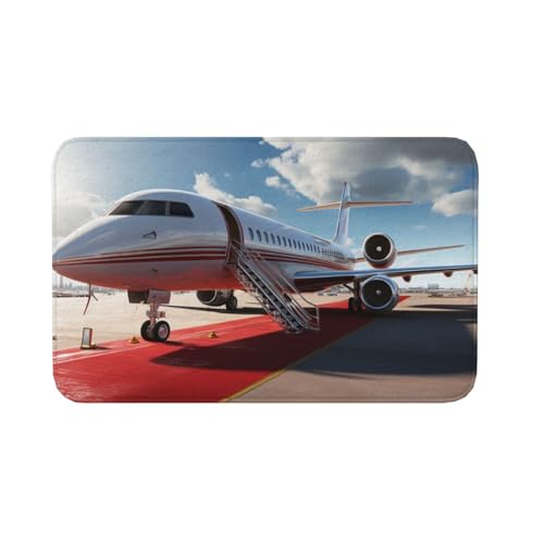 Fußmatte für den Innen- und Außenbereich, rutschfeste Bodenmatte, roter Teppich, Flugzeug-Vorderfußmatte, für Eingangsbereich, Veranda, Waschküche, Badezimmer, Schlafzimmer, 50,8 x 80 cm von AQRJKHD