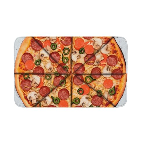 Fußmatte für den Innen- und Außenbereich, rutschfeste Bodenmatte mit Aufschrift "I Love Pizza" für Eingangsbereich, Veranda, Waschküche, Badezimmer, Schlafzimmer, 50,8 x 80 cm Fußmatte für den Innen- und Außenbereich, rutschfeste Bodenmatte mit Aufschrift "I Love Pizza" für Eingangsbereich, Veranda, Waschküche, Badezimmer, Schlafzimmer, 50,8 x 80 cm von AQRJKHD