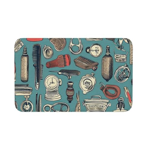 Fußmatte für drinnen und draußen, rutschfeste Bodenmatte, Friseurladen, Eingangsteppich, Veranda, Waschküche, Badezimmer, Schlafzimmer, 50,8 x 80 cm von AQRJKHD