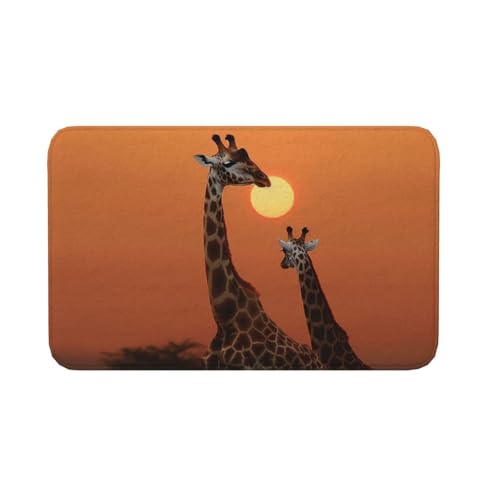 Fußmatte für drinnen und draußen, rutschfeste Bodenmatte, Giraffe bei Sonnenuntergang, Eingangsteppich, Veranda, Waschküche, Badezimmer, Schlafzimmer, 50,8 x 80 cm von AQRJKHD