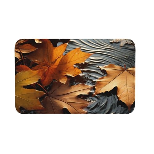 Fußmatte für drinnen und draußen, rutschfeste Bodenmatte, Herbstblätter, Fußmatte für Eingangsbereich, Veranda, Waschküche, Badezimmer, Schlafzimmer, 50,8 x 80 cm von AQRJKHD