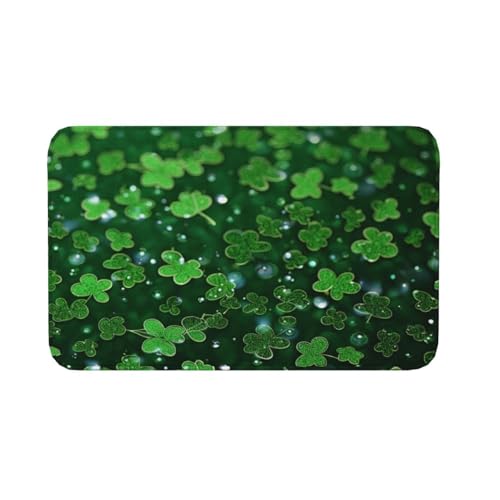 Fußmatte für drinnen und draußen, rutschfeste Bodenmatte, Hintergrund St. Patrick's Day, Glitzer, Fußmatte für Eingangsbereich, Veranda, Waschküche, Badezimmer, Schlafzimmer, Teppich, 50,8 x 80 cm von AQRJKHD