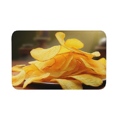 Fußmatte für drinnen und draußen, rutschfeste Bodenmatte, Kartoffelchips, Fußmatte für Eingangsbereich, Veranda, Waschküche, Badezimmer, Schlafzimmer, 50,8 x 80 cm von AQRJKHD