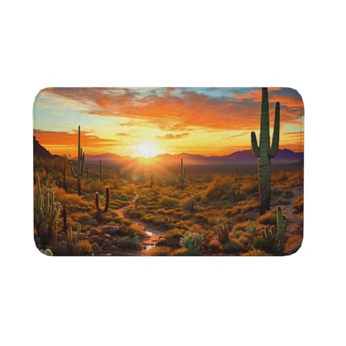 Fußmatte für drinnen und draußen, rutschfeste Bodenmatte, Saguaros bei Sonnenuntergang, Eingangsteppich, Veranda, Waschküche, Badezimmer, Schlafzimmer, 50,8 x 80 cm Fußmatte für drinnen und draußen, rutschfeste Bodenmatte, Saguaros bei Sonnenuntergang, Eingangsteppich, Veranda, Waschküche, Badezimmer, Schlafzimmer, 50,8 x 80 cm von AQRJKHD
