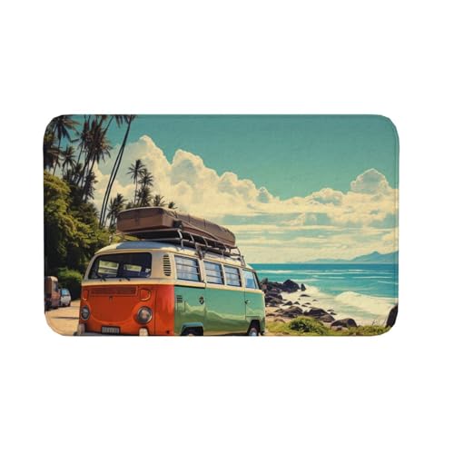 Fußmatte für drinnen und draußen, rutschfeste Bodenmatte, Sommer, Roadtrip, Fußmatte für Eingangsbereich, Veranda, Waschküche, Badezimmer, Schlafzimmer, 50,8 x 80 cm Fußmatte für drinnen und draußen, rutschfeste Bodenmatte, Sommer, Roadtrip, Fußmatte für Eingangsbereich, Veranda, Waschküche, Badezimmer, Schlafzimmer, 50,8 x 80 cm von AQRJKHD