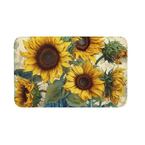 Fußmatte für drinnen und draußen, rutschfeste Bodenmatte, Sonnenblumen-Druck, Fußmatte für Eingangsbereich, Veranda, Waschküche, Badezimmer, Schlafzimmer, 50,8 x 80 cm Fußmatte für drinnen und draußen, rutschfeste Bodenmatte, Sonnenblumen-Druck, Fußmatte für Eingangsbereich, Veranda, Waschküche, Badezimmer, Schlafzimmer, 50,8 x 80 cm von AQRJKHD