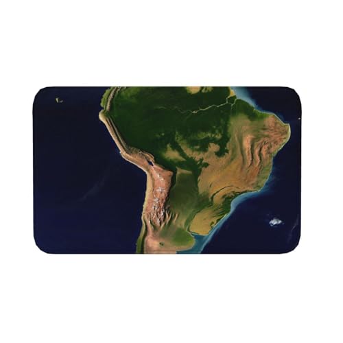 Fußmatte für drinnen und draußen, rutschfeste Bodenmatte, Südamerika, Satellitenbild, Eingangsteppich, Veranda, Waschküche, Badezimmer, Schlafzimmer, 50,8 x 80 cm Fußmatte für drinnen und draußen, rutschfeste Bodenmatte, Südamerika, Satellitenbild, Eingangsteppich, Veranda, Waschküche, Badezimmer, Schlafzimmer, 50,8 x 80 cm von AQRJKHD