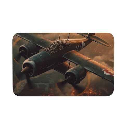 Fußmatte für drinnen und draußen, rutschfeste Bodenmatte, Weltkrieg, Luftfahrt, Eingangsteppich, Veranda, Waschküche, Badezimmer, Schlafzimmer, Teppich, 50,8 x 80 cm von AQRJKHD