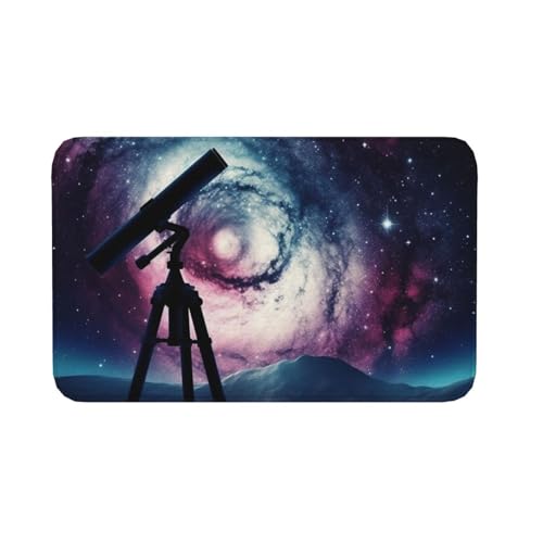 Fußmatte für drinnen und draußen, rutschfeste Bodenmatte, Weltraum, Galaxie mit Teleskop, Vorderfußmatte für Eingangsbereich, Veranda, Waschküche, Badezimmer, Schlafzimmer, 50,8 x 80 cm Teppich von AQRJKHD