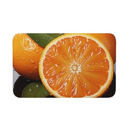 Fußmatte für drinnen und draußen, rutschfeste Bodenmatte, für Eingangsbereich, Veranda, Waschküche, Badezimmer, Schlafzimmer, 50,8 x 80 cm, Orange Fußmatte für drinnen und draußen, rutschfeste Bodenmatte, für Eingangsbereich, Veranda, Waschküche, Badezimmer, Schlafzimmer, 50,8 x 80 cm, Orange von AQRJKHD