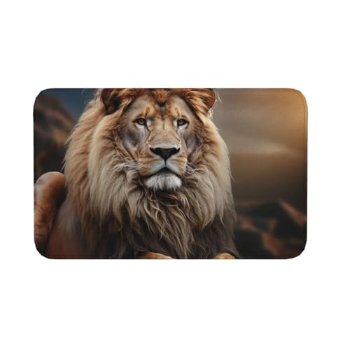 Fußmatte für drinnen und draußen, rutschfeste Bodenmatte, kreative Tiere, Löwe, Fußmatte für Eingangsbereich, Veranda, Waschküche, Badezimmer, Schlafzimmer, 50,8 x 80 cm Fußmatte für drinnen und draußen, rutschfeste Bodenmatte, kreative Tiere, Löwe, Fußmatte für Eingangsbereich, Veranda, Waschküche, Badezimmer, Schlafzimmer, 50,8 x 80 cm von AQRJKHD