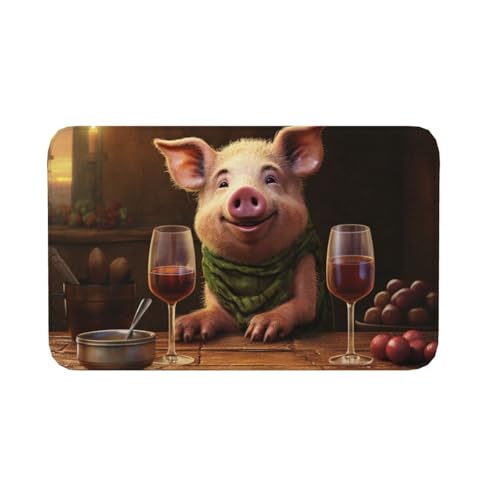 Fußmatte für drinnen und draußen, rutschfeste Bodenmatte, lächelnde Fußmatte für Eingangsbereich, Veranda, Waschküche, Badezimmer, Schlafzimmer, 50,8 x 80 cm von AQRJKHD