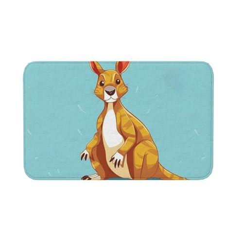 Fußmatte für drinnen und draußen, rutschfeste Bodenmatte, lustig, Cartoon-Känguru-Zoo, Fußmatte für Eingangsbereich, Veranda, Waschküche, Badezimmer, Schlafzimmer, 50,8 x 80 cm Teppich von AQRJKHD