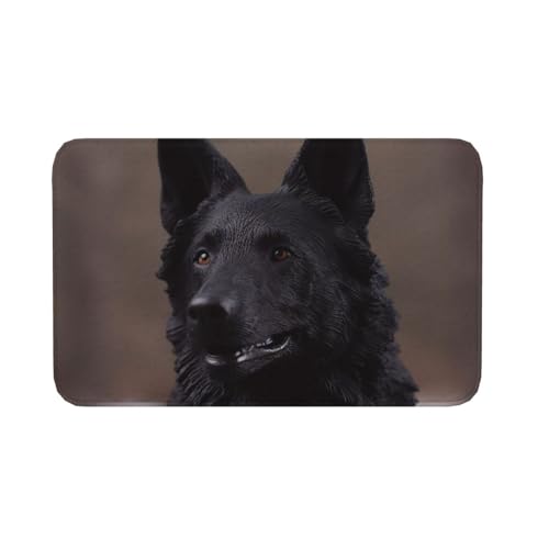Fußmatte für drinnen und draußen, rutschfeste Bodenmatte, schwarzer Schäferhund, Fußmatte für Eingangsbereich, Veranda, Waschküche, Badezimmer, Schlafzimmer, 50,8 x 80 cm Fußmatte für drinnen und draußen, rutschfeste Bodenmatte, schwarzer Schäferhund, Fußmatte für Eingangsbereich, Veranda, Waschküche, Badezimmer, Schlafzimmer, 50,8 x 80 cm von AQRJKHD