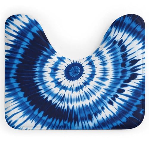 AQRJLPM Batik-WC-Teppich, U-förmig, rutschfest, schnell trocknend, super saugfähig, klein, weich, Badezimmerteppiche für Badezimmer, Badewanne und Duschboden, Blau AQRJLPM Batik-WC-Teppich, U-förmig, rutschfest, schnell trocknend, super saugfähig, klein, weich, Badezimmerteppiche für Badezimmer, Badewanne und Duschboden, Blau von AQRJLPM