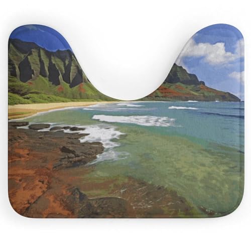 AQRJLPM Kauai Hawaii WC-Vorleger, U-förmige Kontur, rutschfest, schnell trocknend, super saugfähig, klein, weich, Badezimmerteppiche für Badezimmer, Badewanne und Duschboden AQRJLPM Kauai Hawaii WC-Vorleger, U-förmige Kontur, rutschfest, schnell trocknend, super saugfähig, klein, weich, Badezimmerteppiche für Badezimmer, Badewanne und Duschboden von AQRJLPM